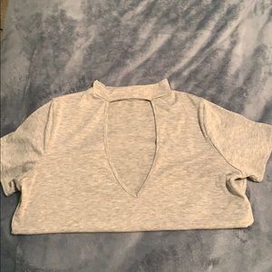 Missguided Grey Low Cut Top with Choker